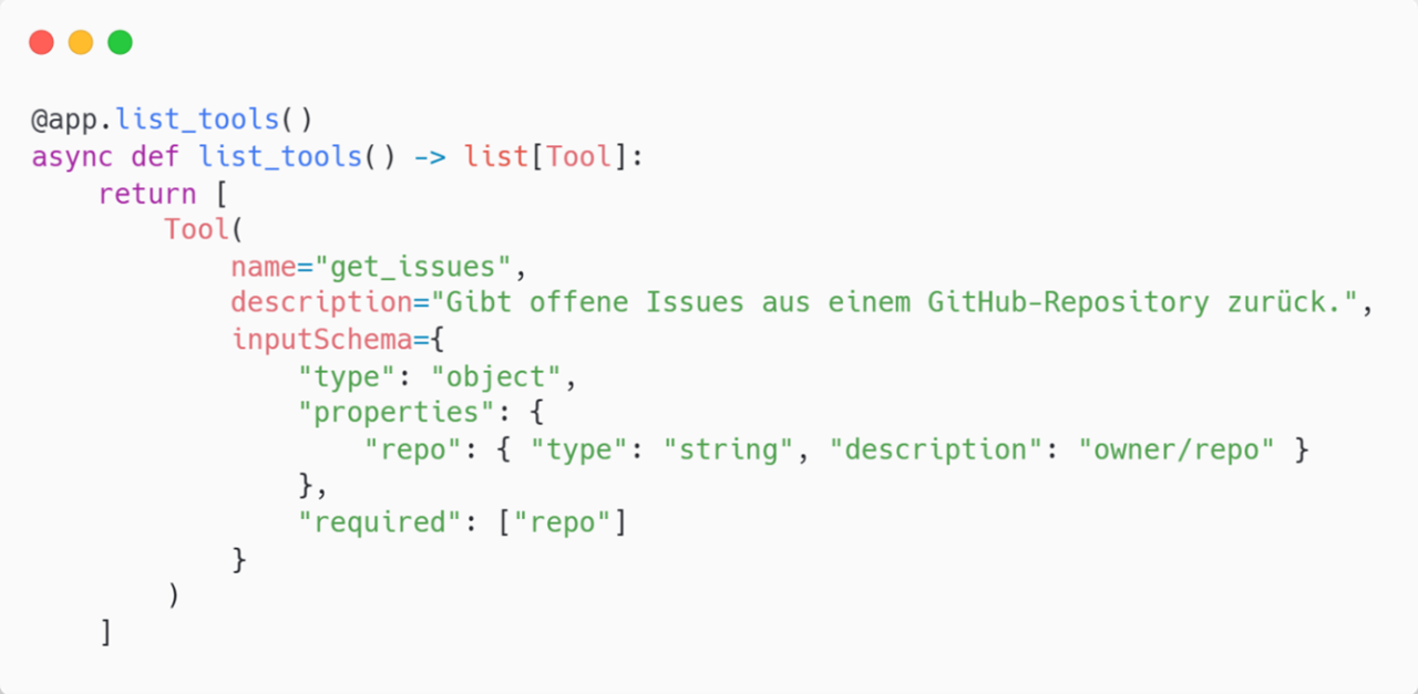 Listing: offene Issues aus GitHub-Reposetory zurückgeben lassen