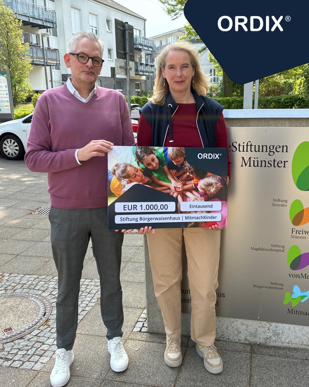 Spendenübergabe MitmachKinder der Stiftung Bürgerwaisenhaus in Münster