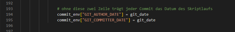 Übernahme des ursprünglichen Zeitstempels bei der Erstellung der Commits